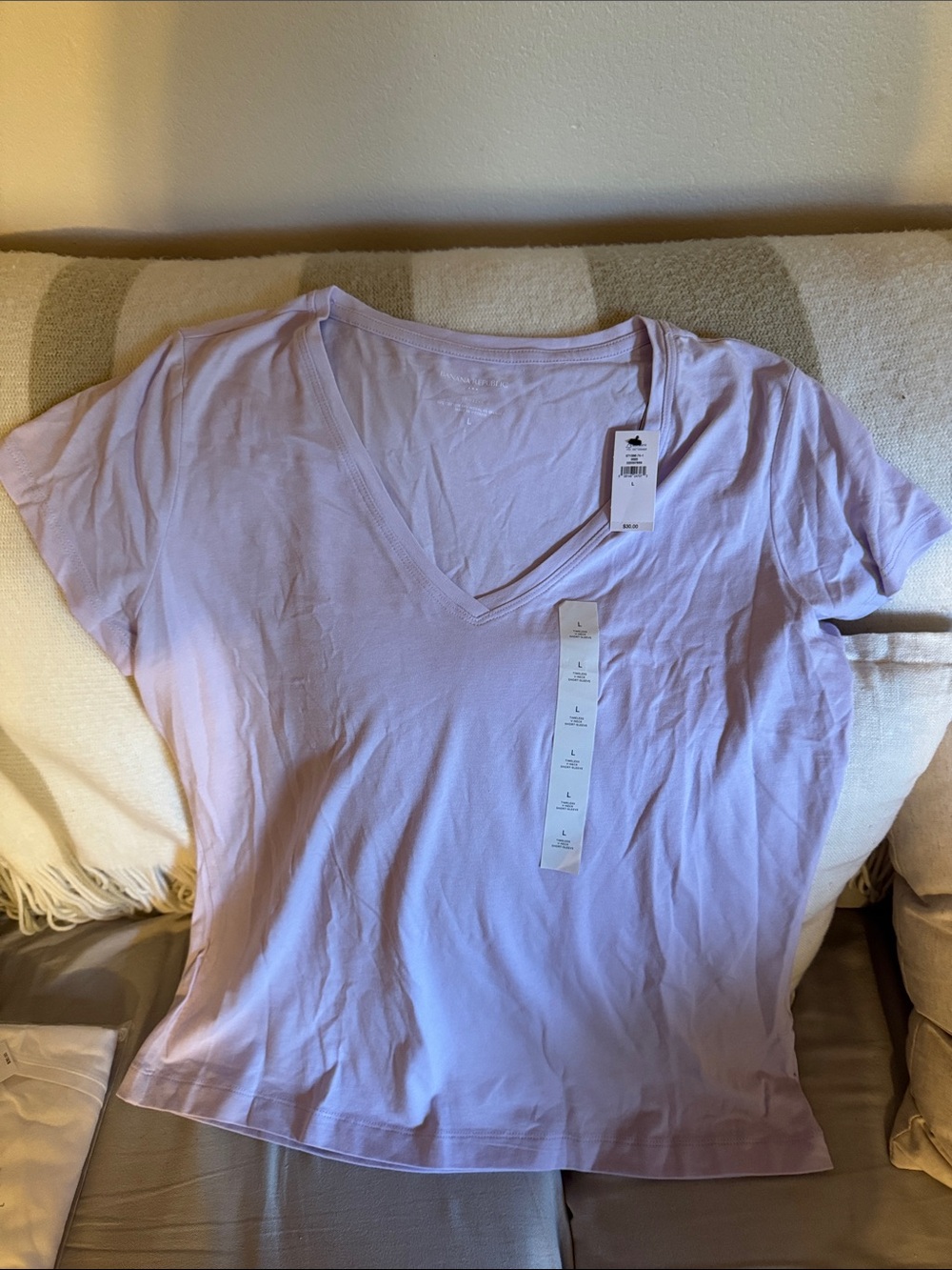 Light Lavender V-Neck Tee